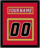 Calgary Nameplate & Number (Back) - Home Red (2007-2017) - Double Mat 3