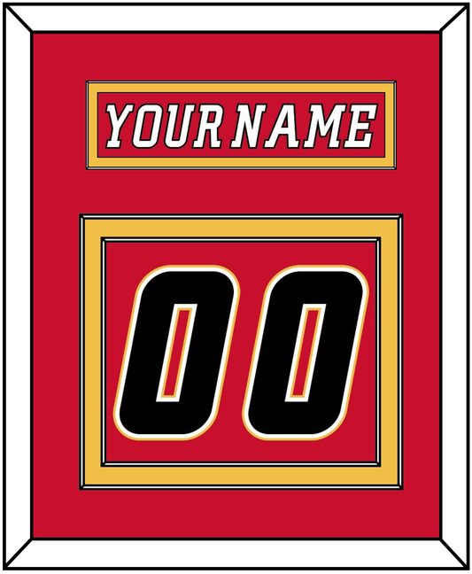 Calgary Nameplate & Number (Back) - Home Red (2007-2017) - Signature Tier 3