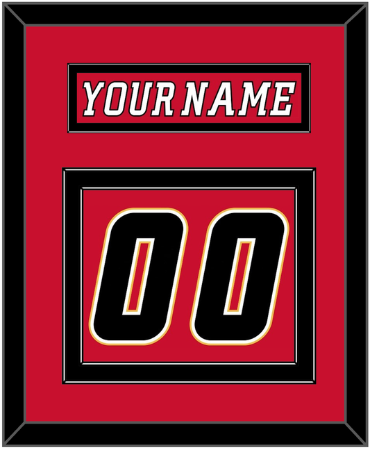 Calgary Nameplate & Number (Back) - Home Red (2007-2017) - Signature Tier 4