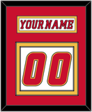 Calgary Nameplate & Number (Back) - Road White (2007-2017) - Double Mat 2
