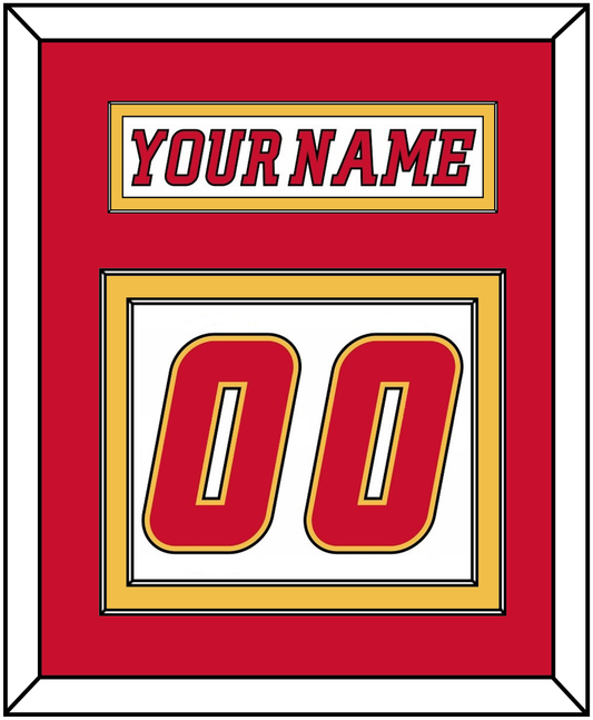 Calgary Nameplate & Number (Back) - Road White (2007-2017) - Signature Tier 2
