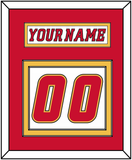 Calgary Nameplate & Number (Back) - Road White (2007-2017) - Double Mat 2
