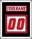 Calgary Nameplate & Number (Back) - Road White (2007-2017) - Double Mat 3
