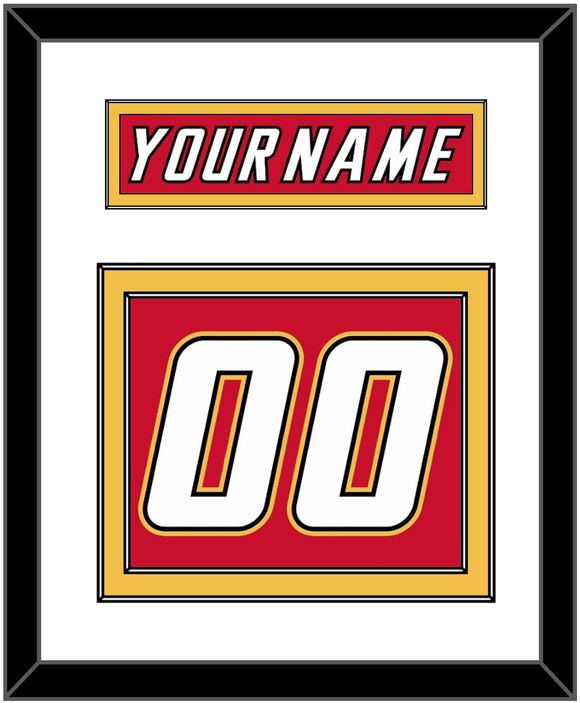 Calgary Nameplate & Number (Back) - Road Red (1995-2000) - Double Mat 1
