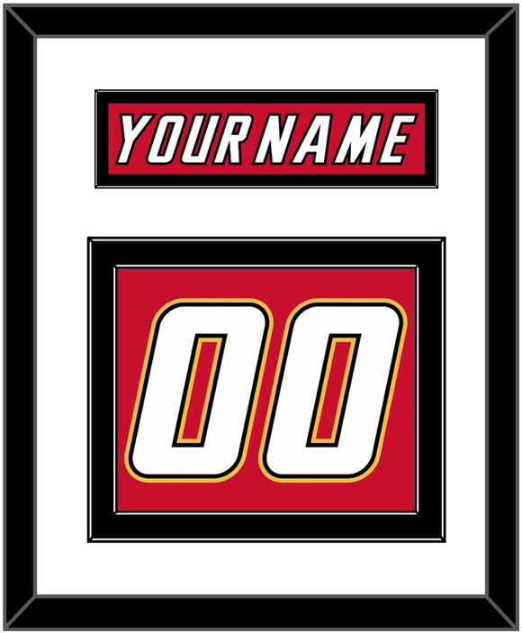 Calgary Nameplate & Number (Back) - Road Red (1995-2000) - Double Mat 2