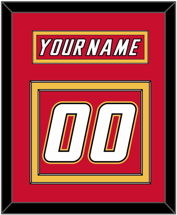 Calgary Nameplate & Number (Back) - Road Red (1995-2000) - Double Mat 3