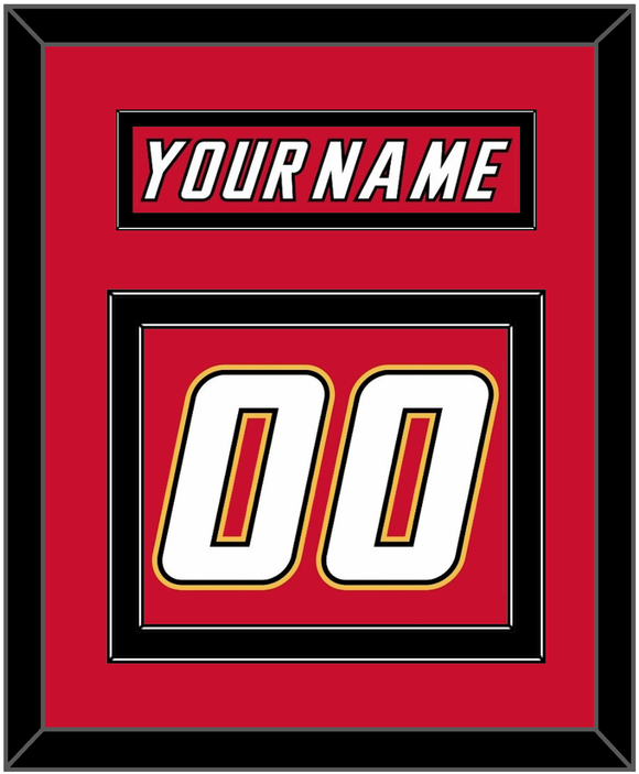 Calgary Nameplate & Number (Back) - Road Red (1995-2000) - Double Mat 4