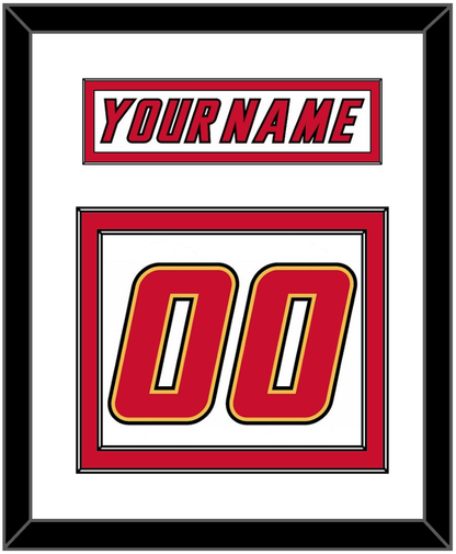 Calgary Nameplate & Number (Back) - Home White (1995-2000) - Signature Tier 1