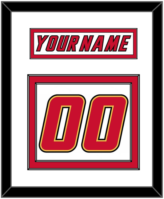 Calgary Nameplate & Number (Back) - Home White (1995-2000) - Signature Tier 1