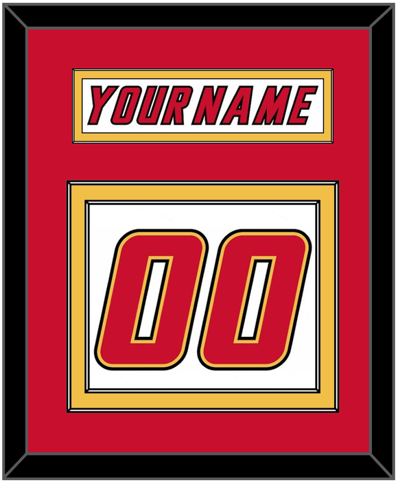 Calgary Nameplate & Number (Back) - Home White (1995-2000) - Double Mat 2