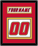 Calgary Nameplate & Number (Back) - Home White (1995-2000) - Double Mat 2