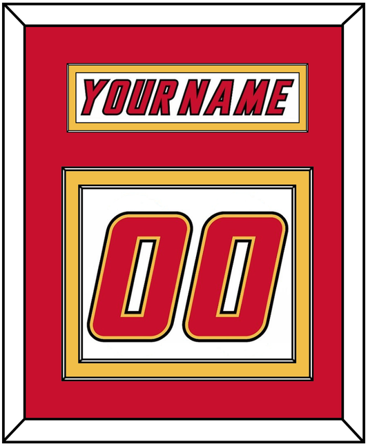 Calgary Nameplate & Number (Back) - Home White (1995-2000) - Signature Tier 2