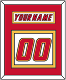 Calgary Nameplate & Number (Back) - Home White (1995-2000) - Double Mat 2