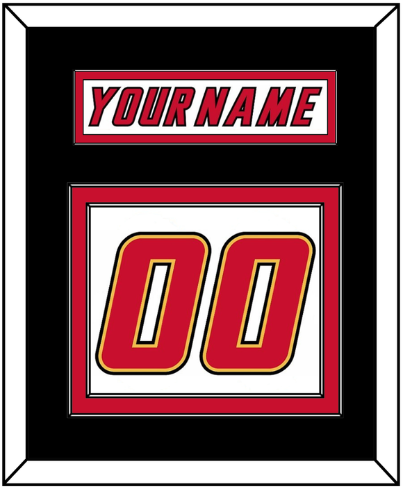 Calgary Nameplate & Number (Back) - Home White (1995-2000) - Double Mat 3