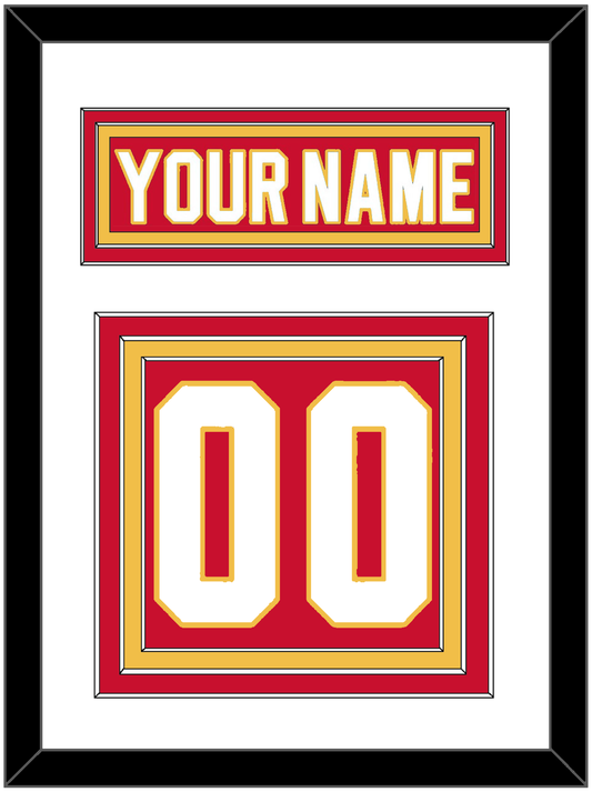 Calgary Nameplate & Number (Back) - Home Red - Premier Tier 1