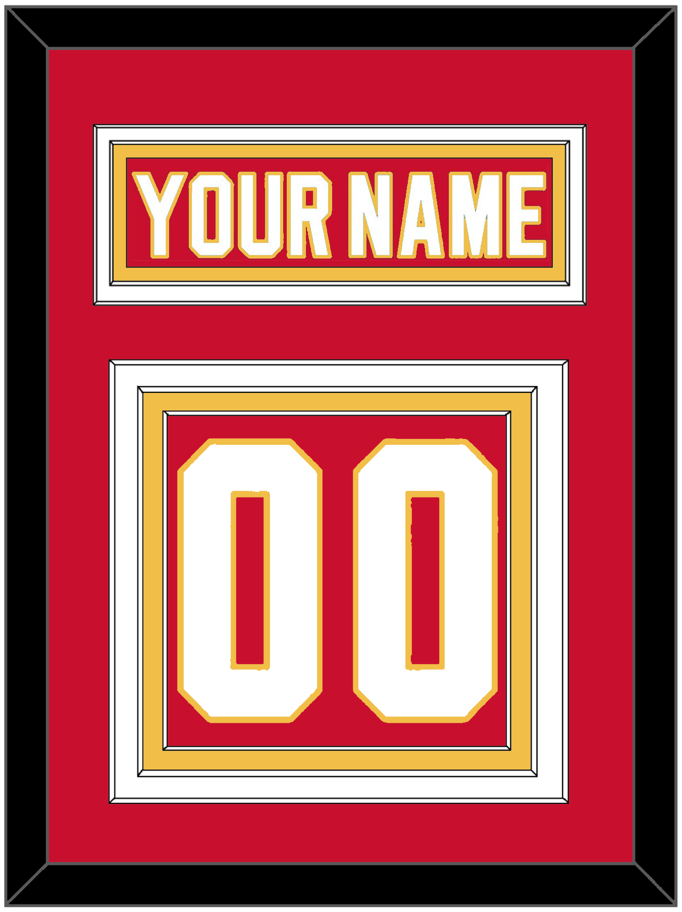 Calgary Nameplate & Number (Back) - Road Red (1980-1994) - Premier Tier 2