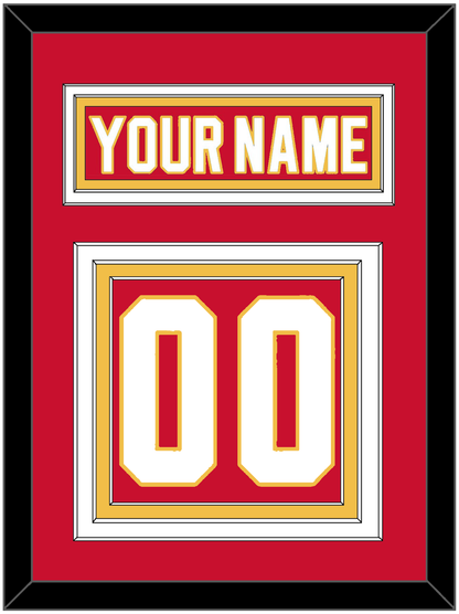 Calgary Nameplate & Number (Back) - Road Red (1980-1994) - Premier Tier 2