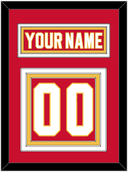 Calgary Nameplate & Number (Back) - Road Red (1980-1994) - Premier Tier 2