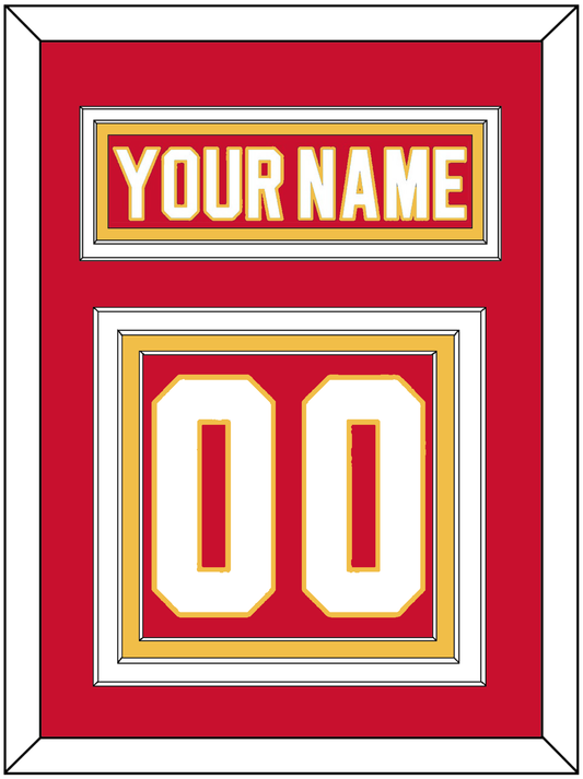 Calgary Nameplate & Number (Back) - Home Red - Premier Tier 2