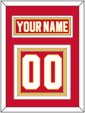 Calgary Nameplate & Number (Back) - Home Red - Triple Mat 2