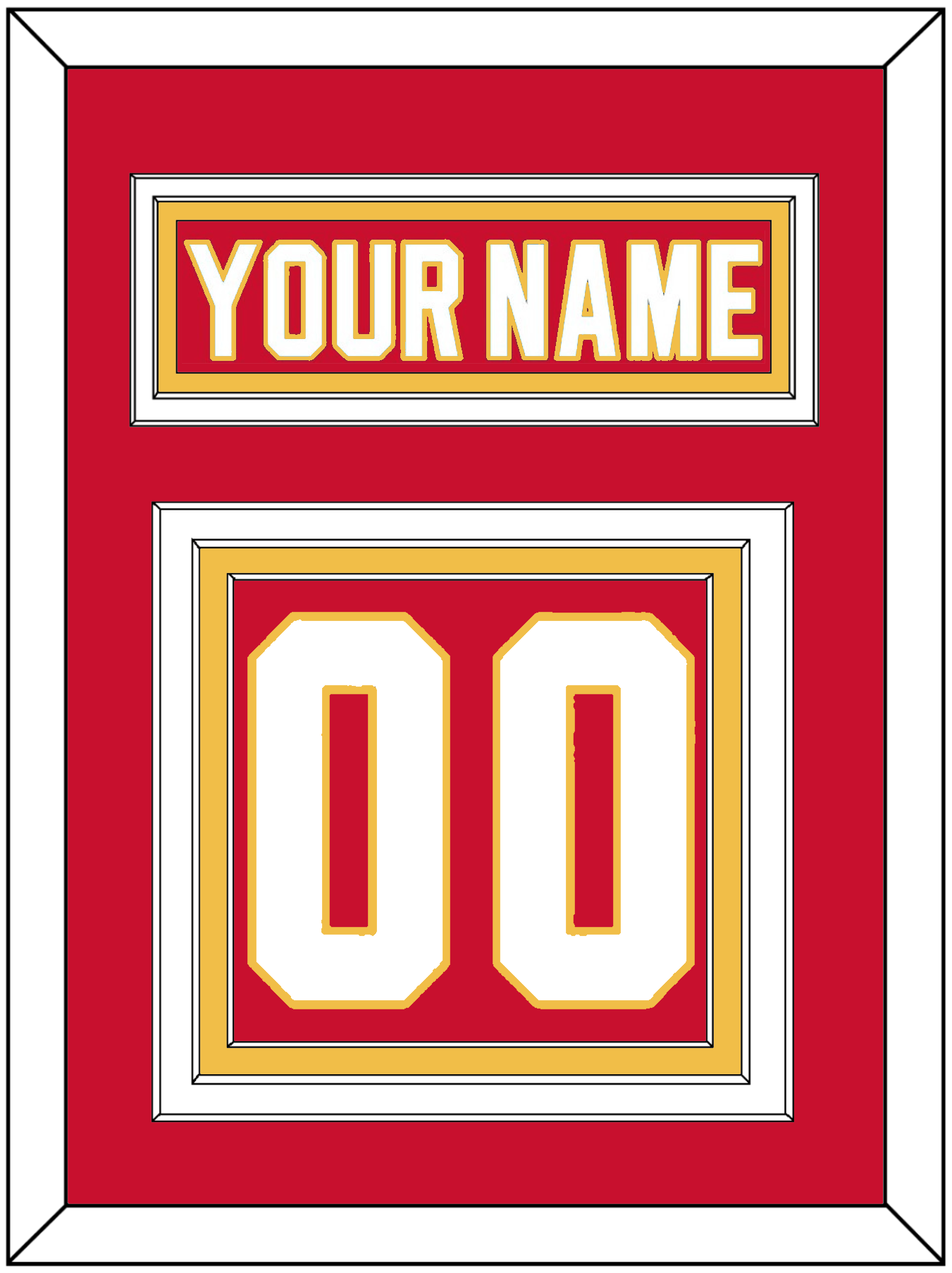 Calgary Nameplate & Number (Back) - Road Red (1980-1994) - Premier Tier 2