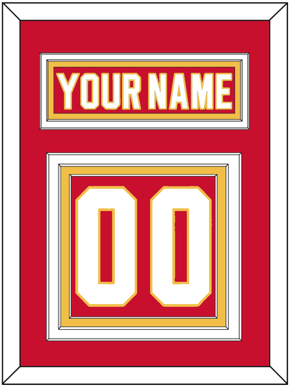 Calgary Nameplate & Number (Back) - Road Red (1980-1994) - Premier Tier 2