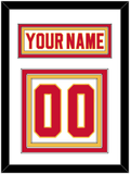 Calgary Nameplate & Number (Back) - Road White - Triple Mat 1