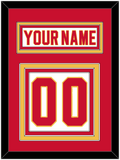 Calgary Nameplate & Number (Back) - Road White - Triple Mat 2