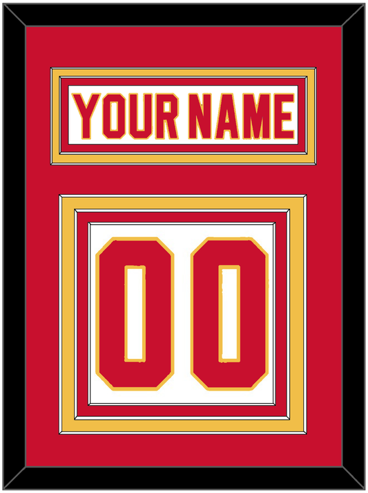 Calgary Nameplate & Number (Back) - Home White (1980-1994) - Premier Tier 2
