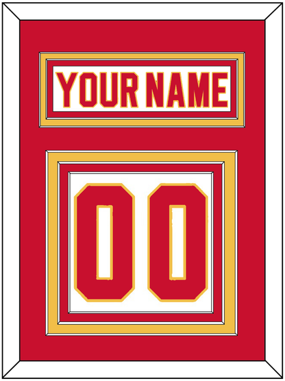 Calgary Nameplate & Number (Back) - Home White (1980-1994) - Premier Tier 2