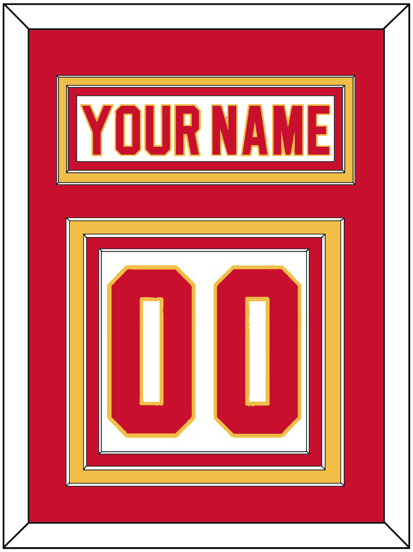 Calgary Nameplate & Number (Back) - Road White - Premier Tier 2