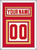 Calgary Nameplate & Number (Back) - Road White - Triple Mat 2