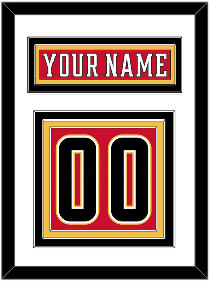 Calgary Nameplate & Number (Back) - Home Red (2017-2020) - Premier Tier 1