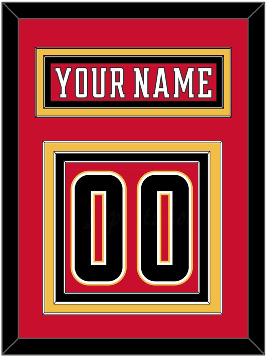 Calgary Nameplate & Number (Back) - Home Red (2017-2020) - Premier Tier 2