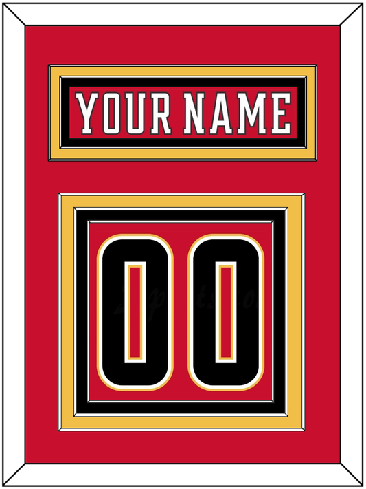 Calgary Nameplate & Number (Back) - Home Red (2017-2020) - Premier Tier 2