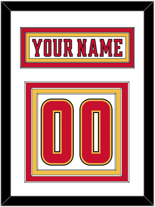 Calgary Nameplate & Number (Back) - Road White (2017-2020) - Premier Tier 1