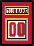 Calgary Nameplate & Number (Back) - Road White (2017-2020) - Triple Mat 2