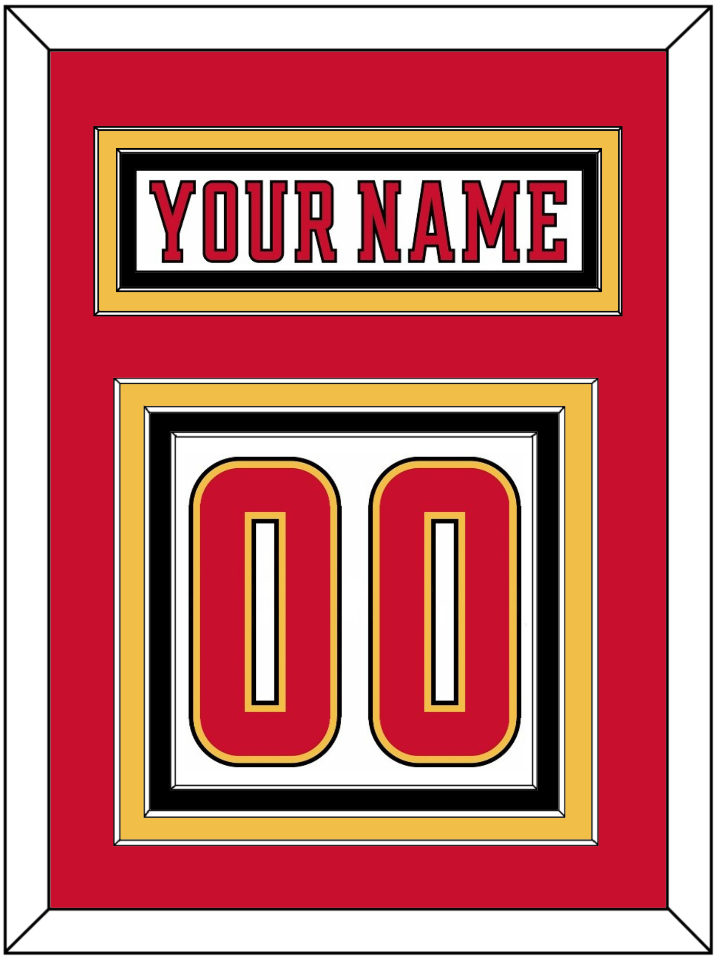 Calgary Nameplate & Number (Back) - Road White (2017-2020) - Premier Tier 2