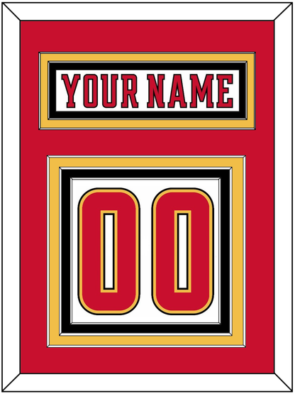 Calgary Nameplate & Number (Back) - Road White (2017-2020) - Premier Tier 2