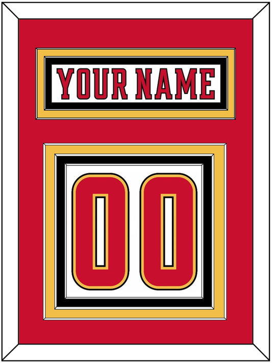 Calgary Nameplate & Number (Back) - Road White (2017-2020) - Premier Tier 2