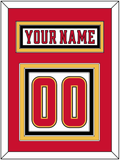 Calgary Nameplate & Number (Back) - Road White (2017-2020) - Triple Mat 2