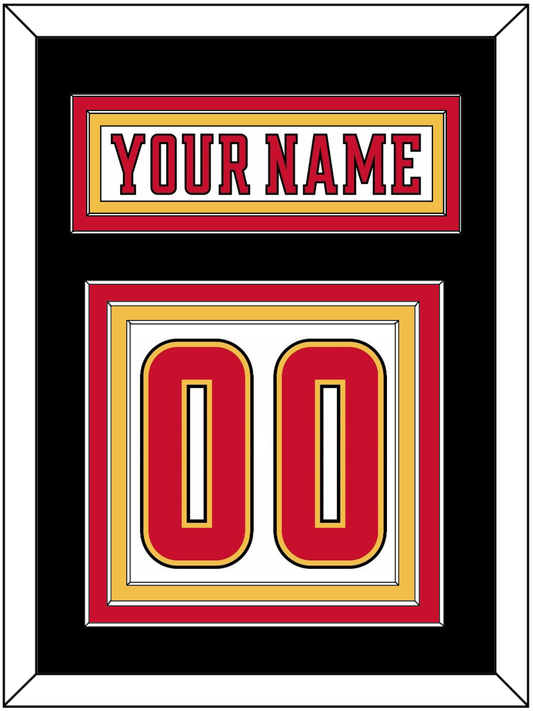Calgary Nameplate & Number (Back) - Road White (2017-2020) - Premier Tier 3