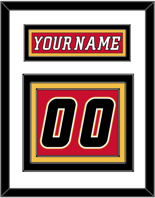 Calgary Nameplate & Number (Back) - Home Red (2007-2017) - Premier Tier 1