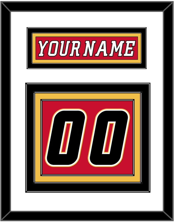 Calgary Nameplate & Number (Back) - Home Red (2007-2017) - Triple Mat 1
