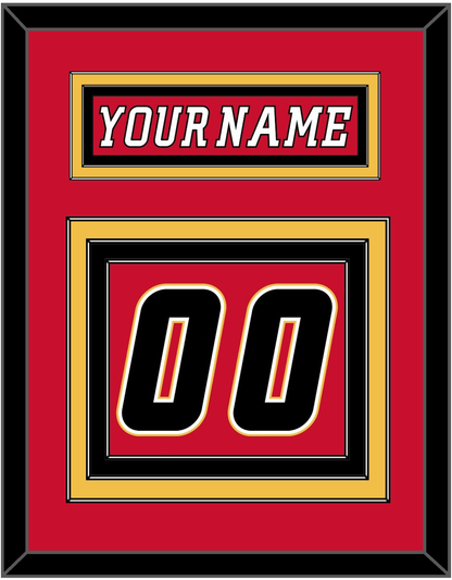 Calgary Nameplate & Number (Back) - Home Red (2007-2017) - Premier Tier 2