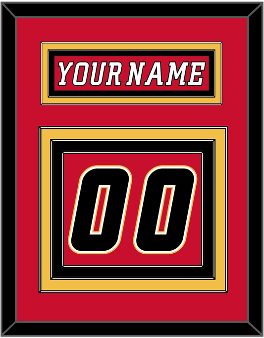 Calgary Nameplate & Number (Back) - Home Red (2007-2017) - Premier Tier 2
