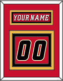 Calgary Nameplate & Number (Back) - Home Red (2007-2017) - Triple Mat 2