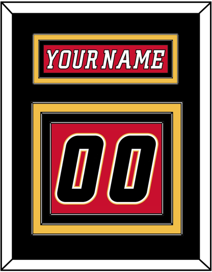 Calgary Nameplate & Number (Back) - Home Red (2007-2017) - Premier Tier 3