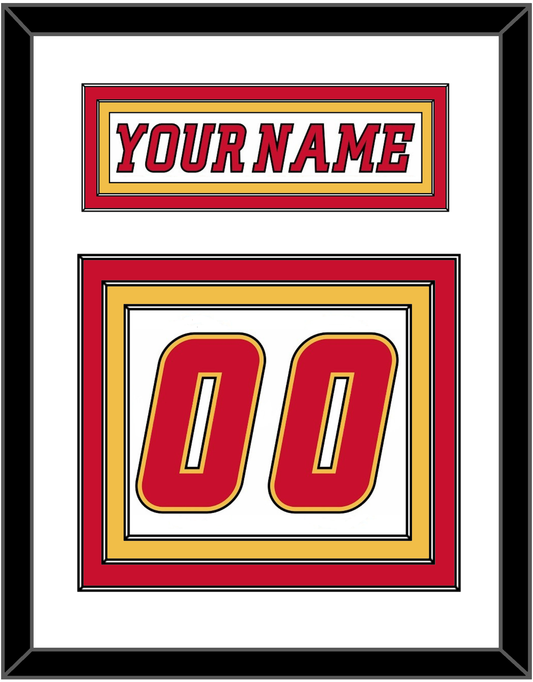 Calgary Nameplate & Number (Back) - Road White (2007-2017) - Premier Tier 1