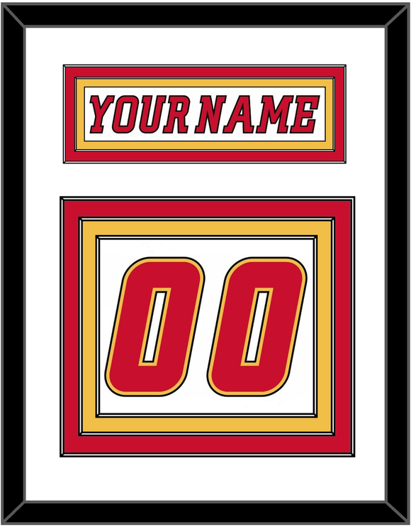 Calgary Nameplate & Number (Back) - Road White (2007-2017) - Triple Mat 1